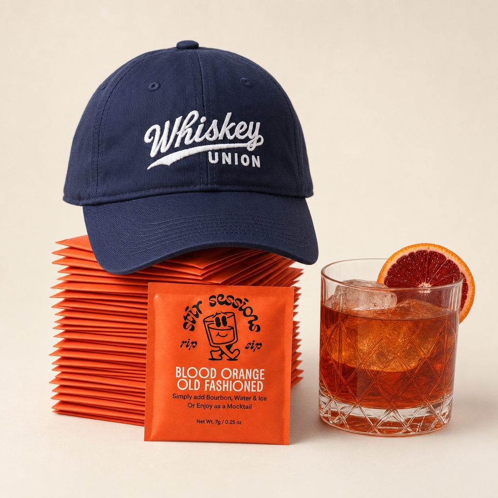 Blood Orange Old Fashioned mix with fresh blood oranges