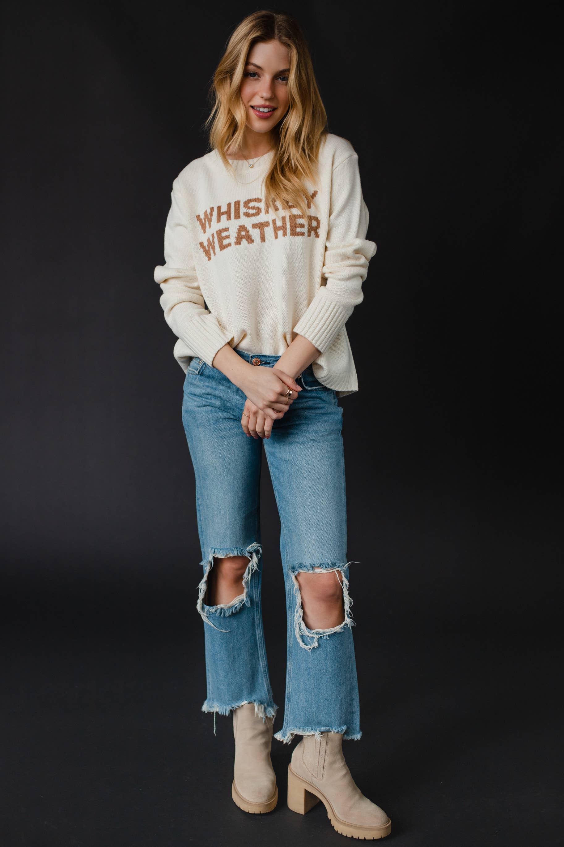 Ivory Whiskey Weather Sweater