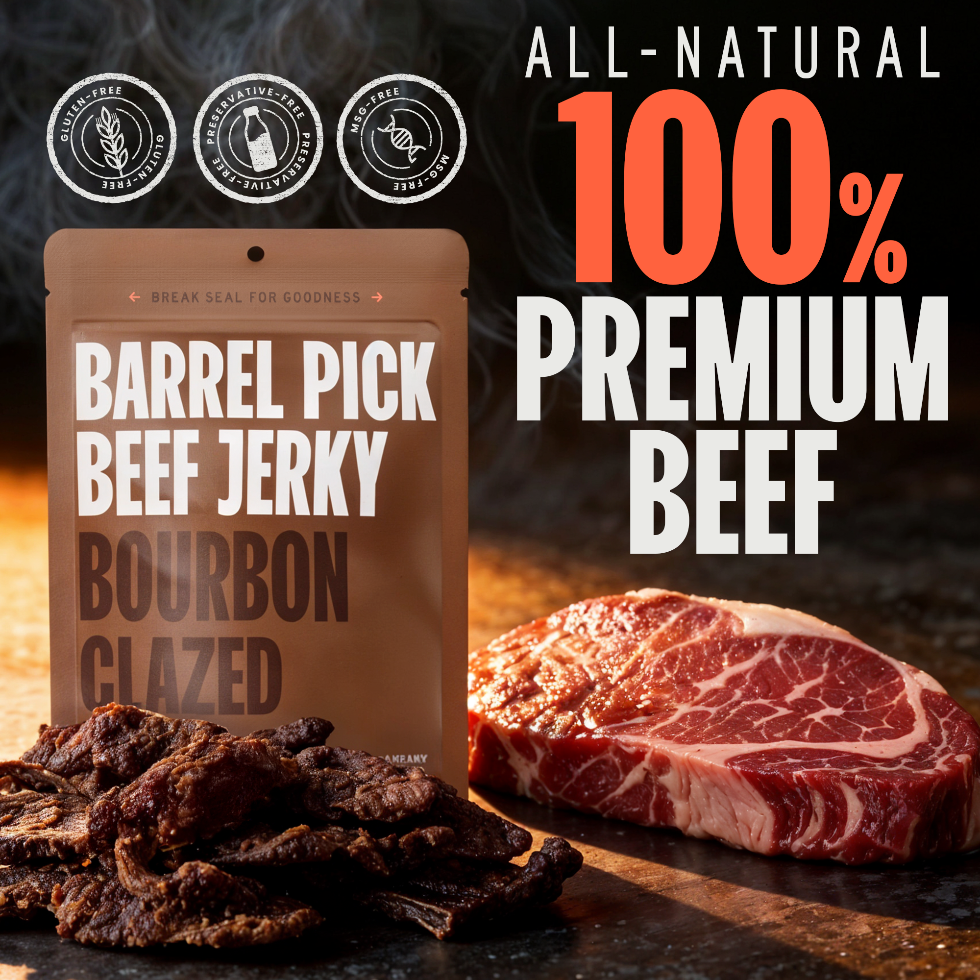 Bourbon Glazed Beef Jerky