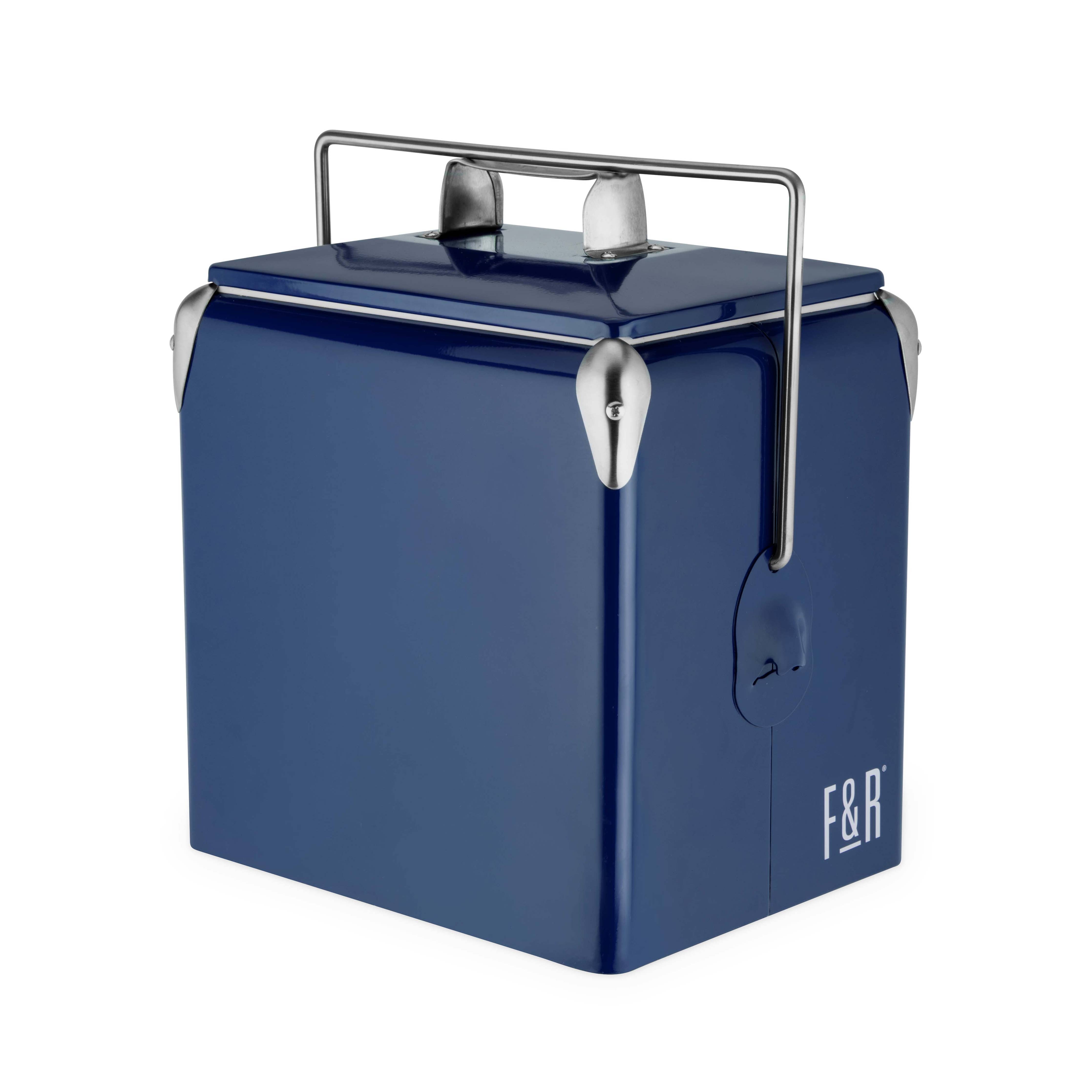 The Classic Chill – Vintage Metal Cooler (Blue)