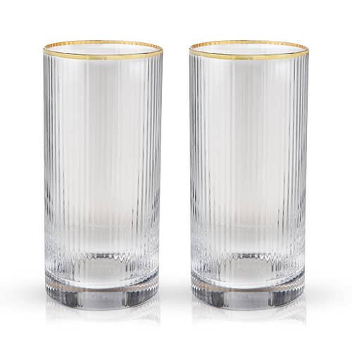Viski Deco Meridian Highball Glasses - Thumbnail 3