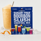 Bourbon Slushie mix with frozen slushie, crushed ice, and orange peel