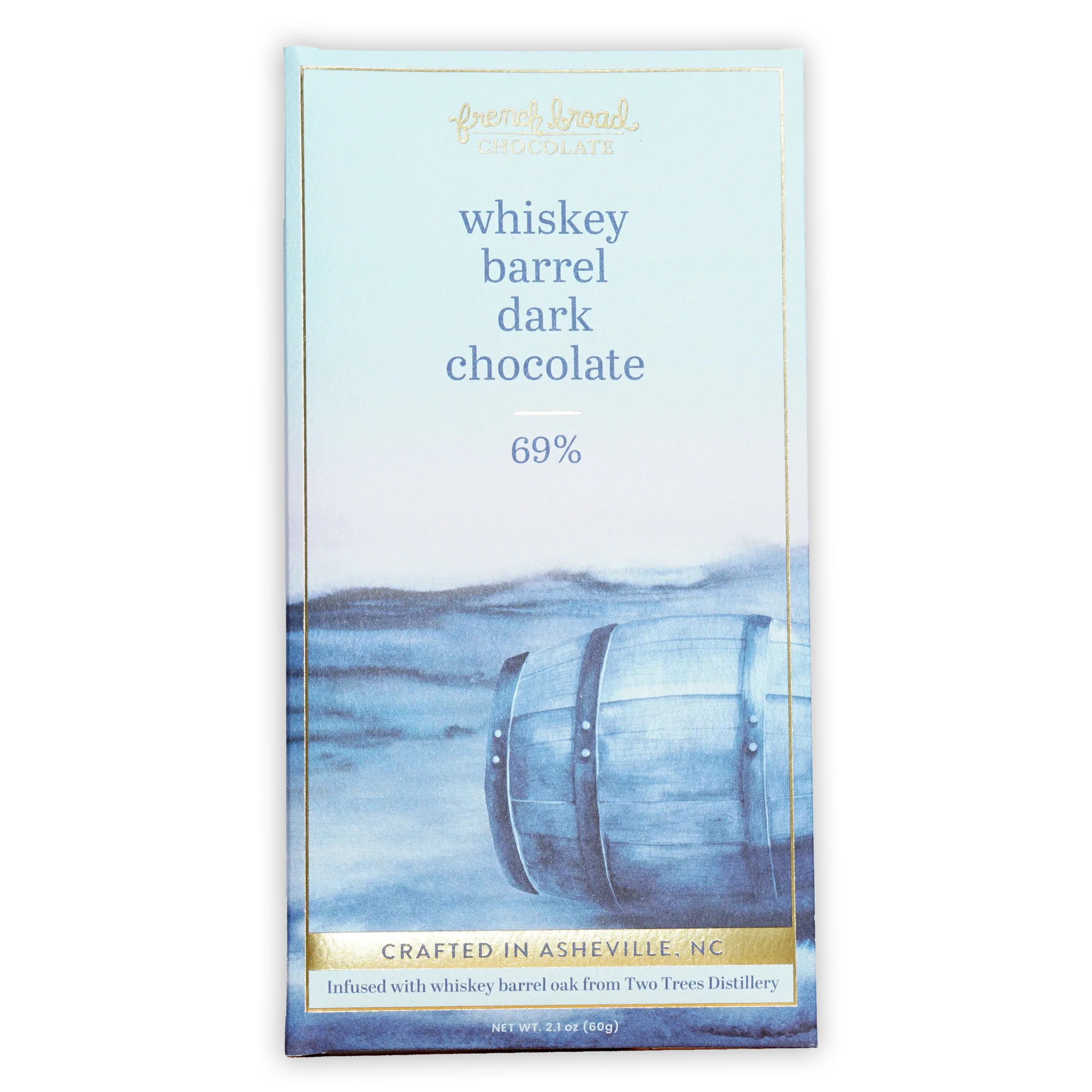 Whiskey Barrel Aged Chocolate Bar with Smoked Salt (68% Dark)