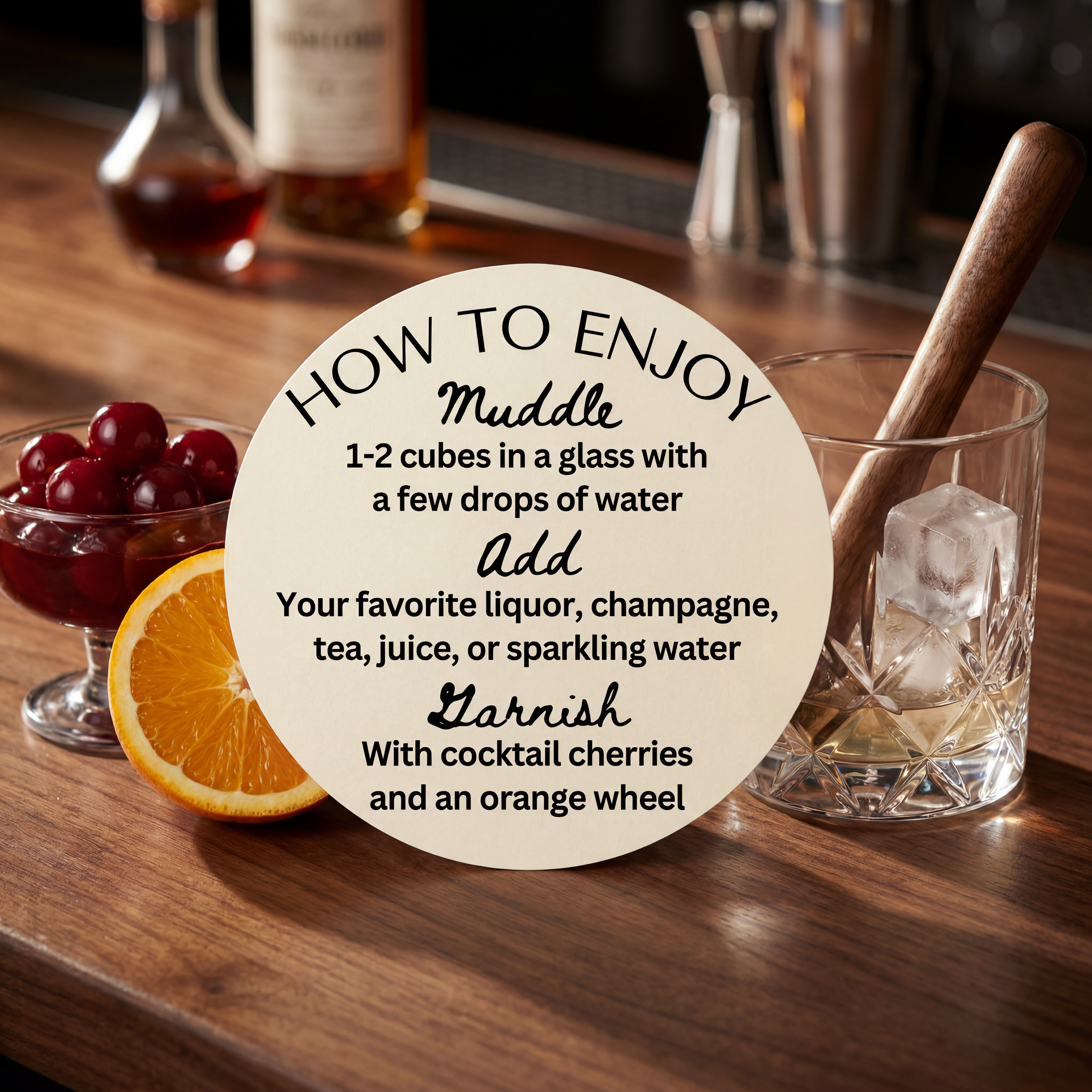 Old Fashioned Cocktail Kit — Bitters Cubes & Orange Wheels