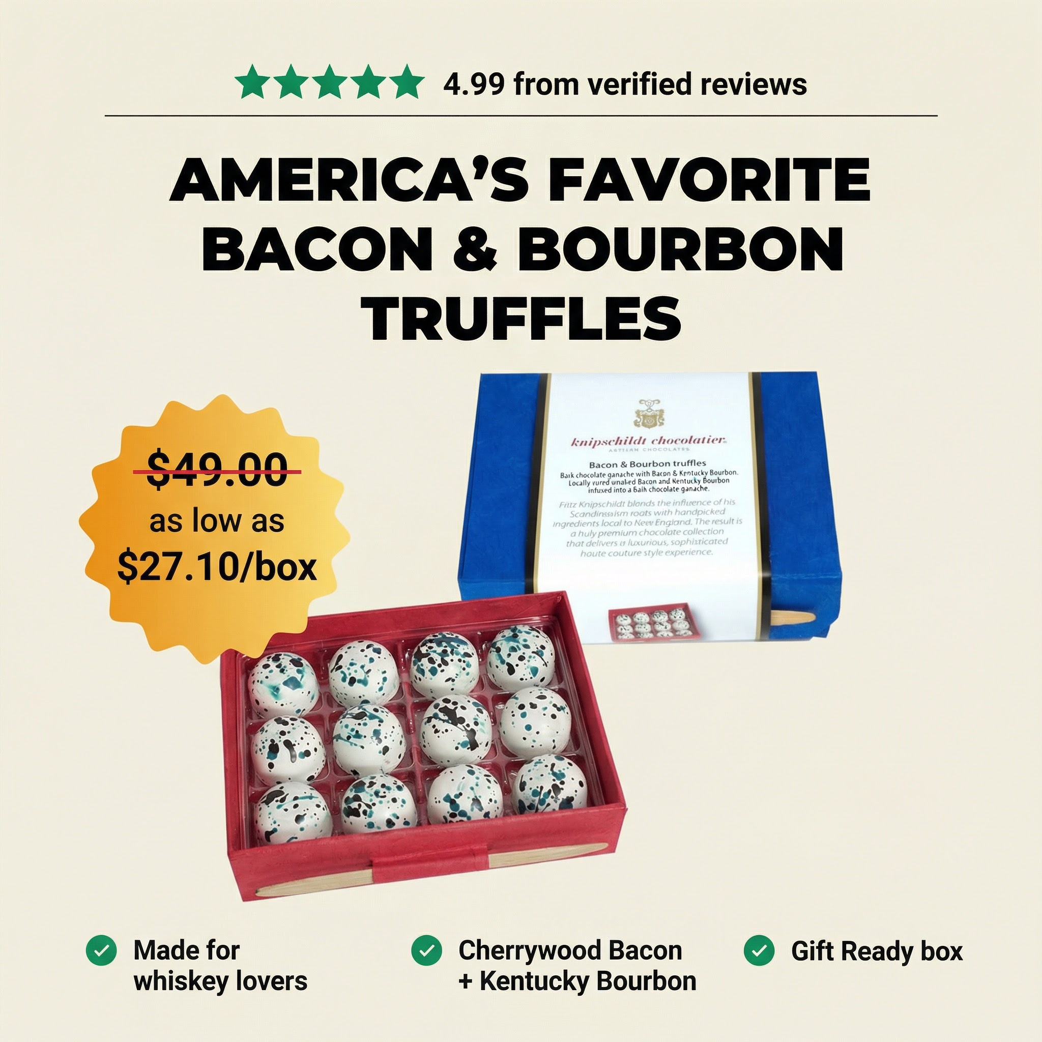 12-Piece Bacon & Bourbon Truffles