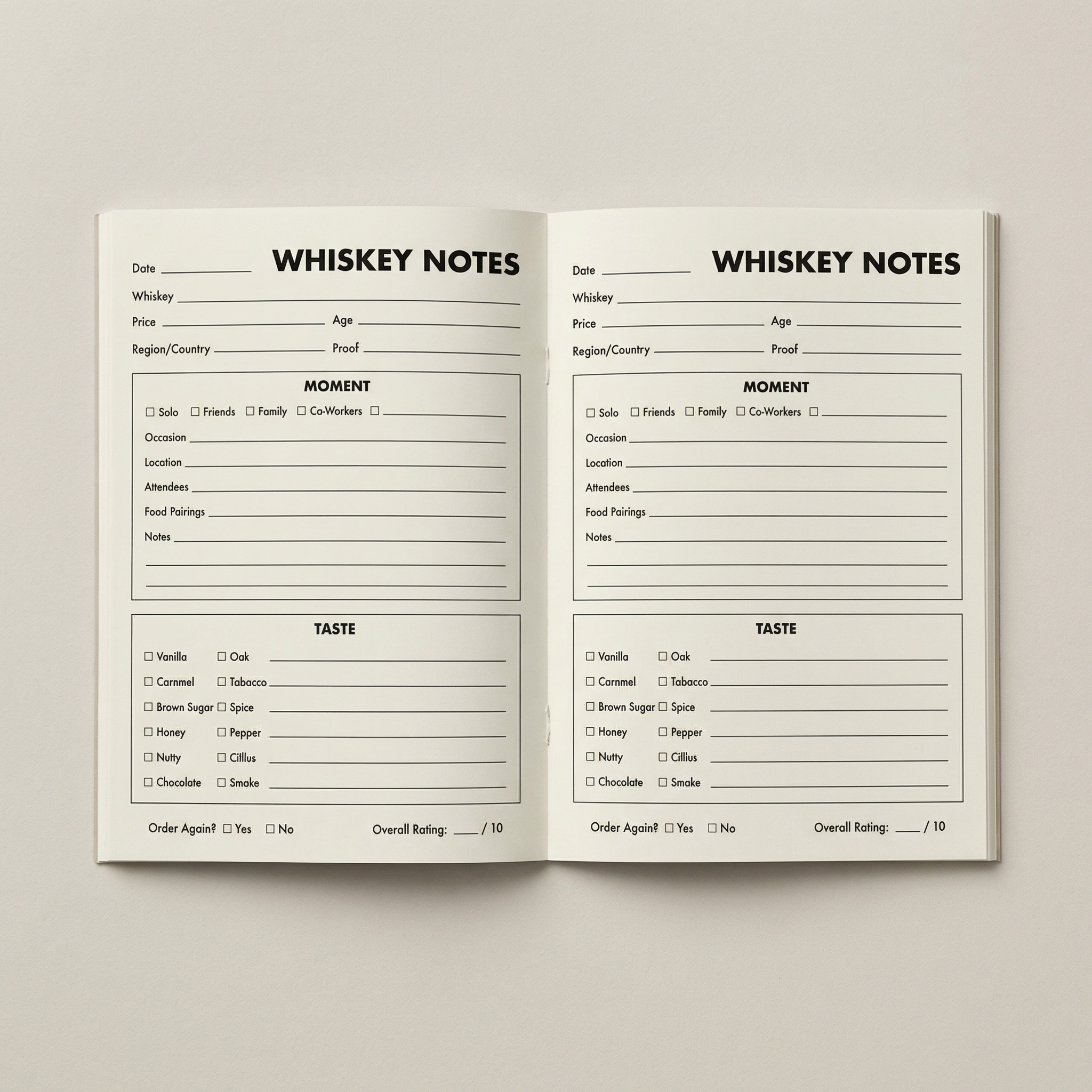 Whiskey Tasting Journal