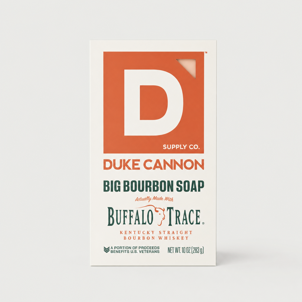Big Bourbon Soap on neutral studio background