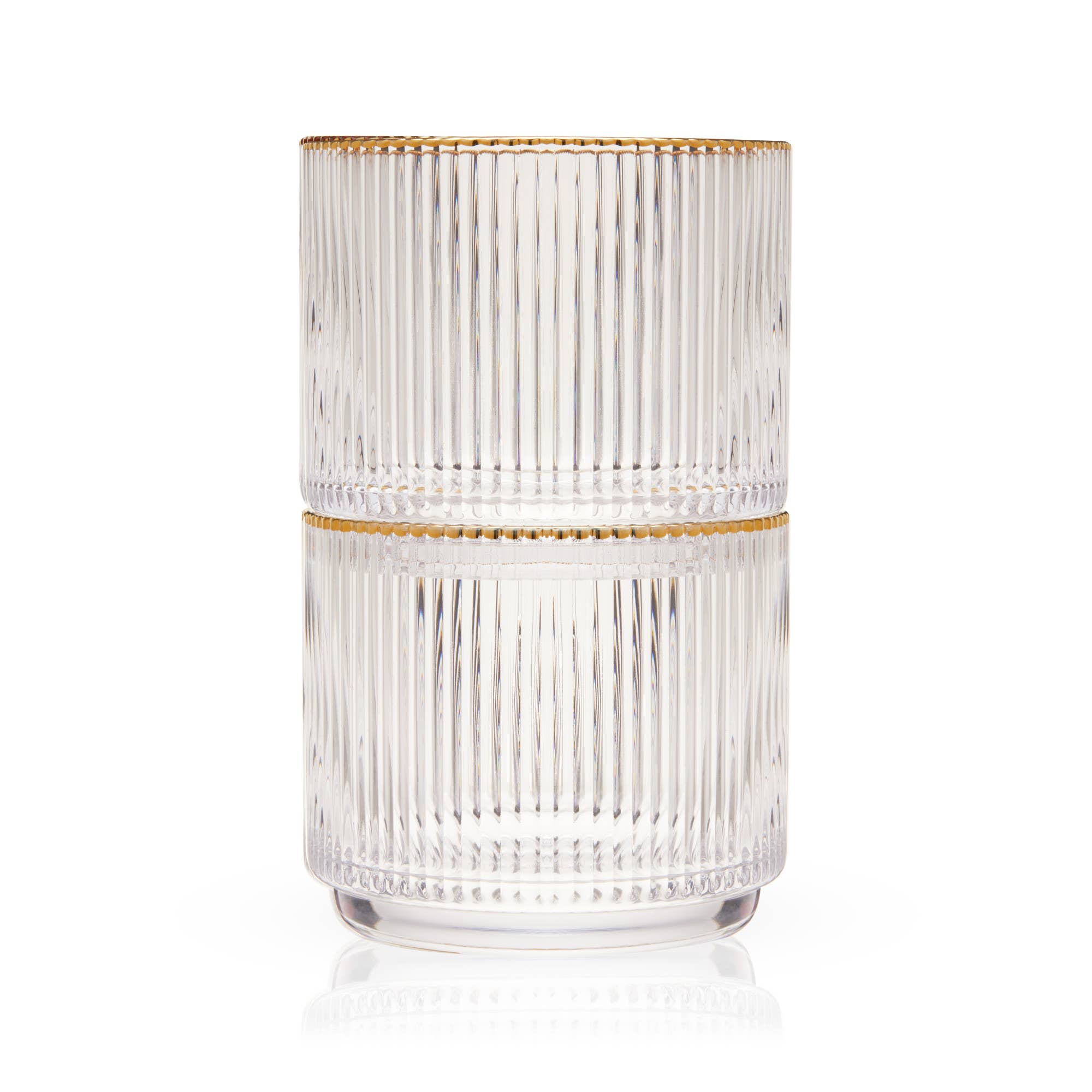 Gold-Rimmed Whiskey Tumblers (Set of 2)