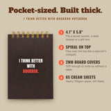 Notebook details: 4.1 x 5.8 inches, spiral on top, 2mm board covers, 65 cream sheets