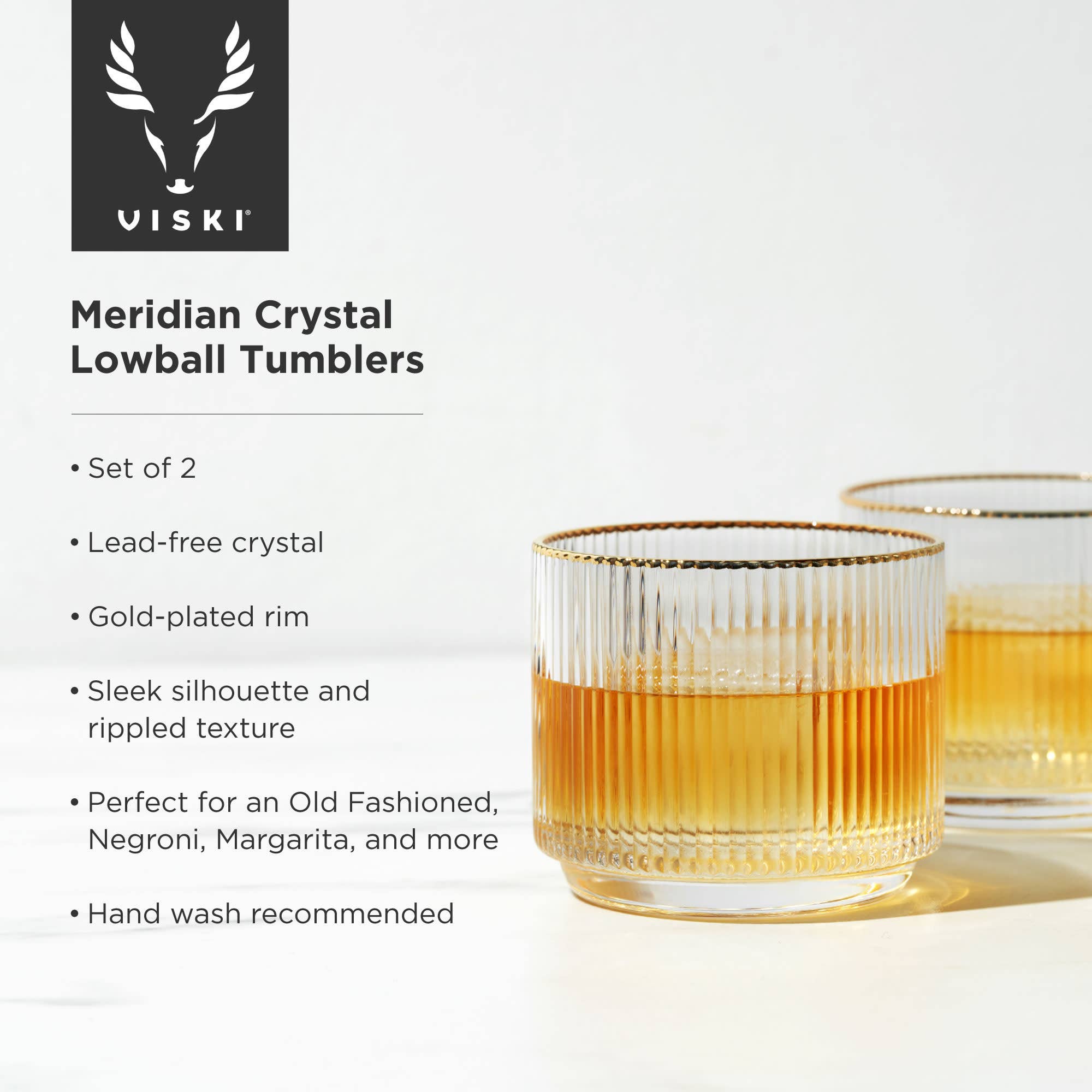 Gold-Rimmed Whiskey Tumblers (Set of 2)