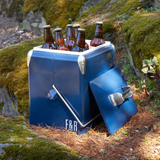 The Classic Chill – Vintage Metal Cooler (Blue)