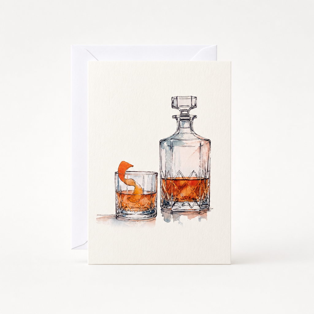 Old Fashioned Cocktail Greeting Card