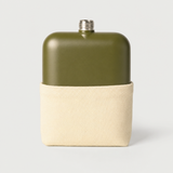 Matte Army Green Flask on neutral studio background