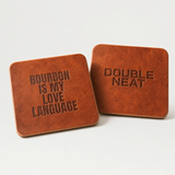 Leather Whiskey Coaster on neutral studio background