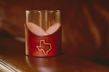 Texas Leather Rocks Glass