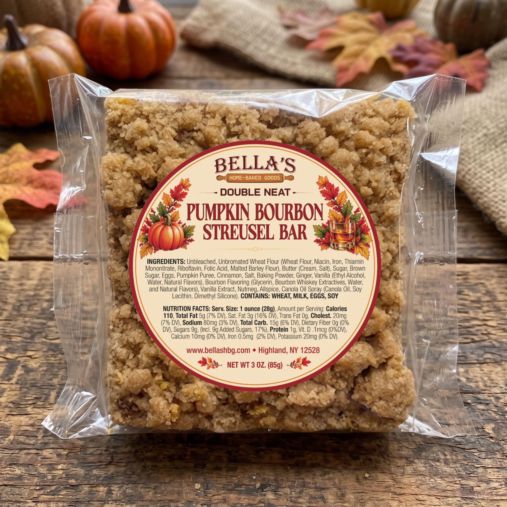 Pumpkin Bourbon Streusel Bar