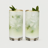Crystal Highball Glasses on neutral studio background