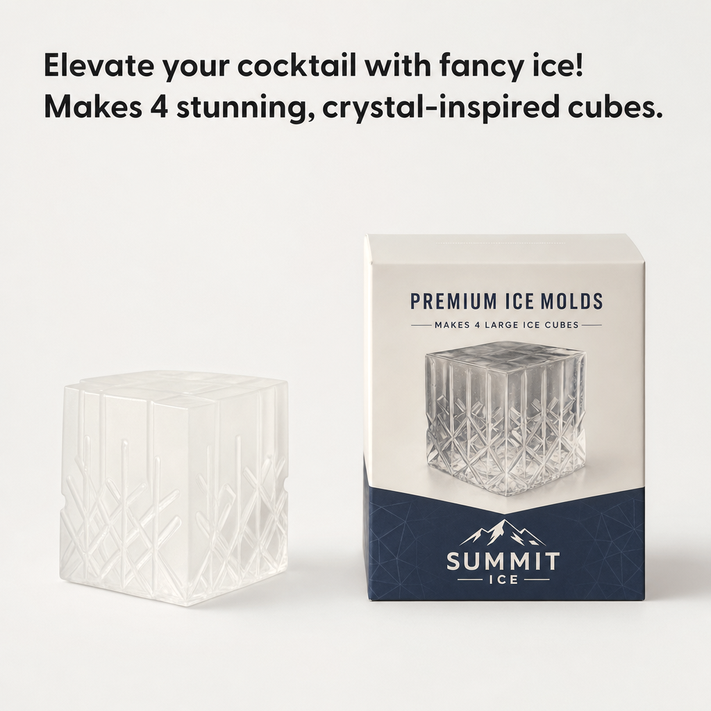 Geometric Cocktail Ice Cube Tray on neutral studio background