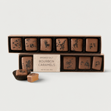 Smoked Salt Bourbon Caramels on neutral studio background