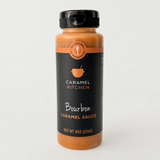 Bourbon Caramel Sauce on neutral studio background